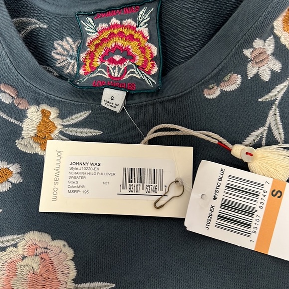 Johnny Was embroidery top NWT, Small - Picture 5 of 6